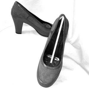 A2 Aerosoles Gray & Leather Comfort Heels Sz 12M
